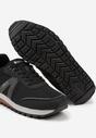 Czarne Casualowe Buty Sportowe Sneakersy z Geometrycznymi Przeszyciami Lereta
