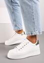 Biało-Złote Casualowe Sneakersy na Platformie Lirelda