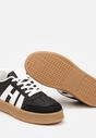 Czarno-Białe Sneakersy na Grubej Podeszwie z Kontrastowymi Przeszyciami Mialunae