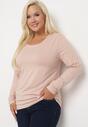 Różowa Bluzka Lonsleeve z Bawełny Niritha