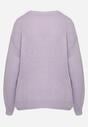 Ciemnofioletowy Sweter z Wełną Ściągaczem i Tłoczeniem Riavonnae