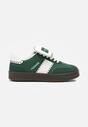 Zielone Sneakersy na Grubej Podeszwie z Kontrastującymi Wstawkami i Wywiniętym Językiem Mirinae