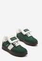 Zielone Sneakersy na Grubej Podeszwie z Kontrastującymi Wstawkami i Wywiniętym Językiem Mirinae