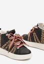 Czarne Sneakersy na Platformie w Streetwearowym Stylu z Kontrastowymi Wstawkami Kaithana