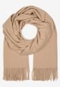 Beżowy Szalik Długi z Frędzlami z Domieszką Wełny Torilisa