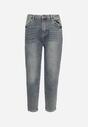Niebiesko-Szare Jeansy z Bawełną Mom Fit z Wysokim Stanem Torrea