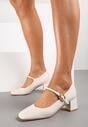 Pantofi cu toc Albi