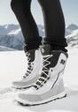 Białe Śniegowce Sznurowane Ocieplane Futerkiem Ellavisa
