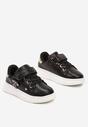 Czarne Sznurowane Buty Sportowe Sneakersy na Rzep Ozdobione Cyrkoniami Patilena
