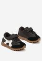Czarne Sznurowane Buty Sportowe Sneakersy Ozdobione Paskami Sintira