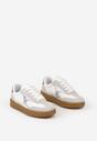 Szare Sznurowane Buty Sportowe Sneakersy z Metaliczną Wstawką Dinizia