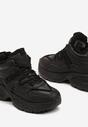 Czarne Sneakersy na Grubej Podeszwie z Futrzaną Wyściółką Miada