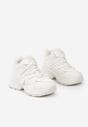 Białe Sneakersy na Grubej Podeszwie z Futrzaną Wyściółką Miada