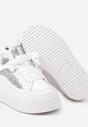 Białe Sneakersy na Grubej Podeszwie z Podwójnym Sznurowaniem Weriella