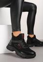 Czarne Sneakersy za Kostkę w Trekkingowym Stylu Tharira