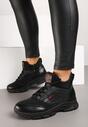 Czarne Sneakersy za Kostkę w Trekkingowym Stylu Tharira