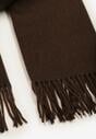 Ciemnobrązowy Szalik z Bawełną i Wiskozą Ozdobiony Frędzlami Siadortia