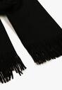 Czarny Szalik z Bawełną i Wiskozą Ozdobiony Frędzlami Siadortia