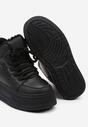 Czarne Sneakersy na Platformie Ocieplane Futrem Leanelitia