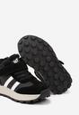 Czarne Płaskie Ocieplane Buty Sportowe Sneakersy Ozdobione Paskami i Gumkami Fezirina