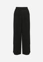 Czarne Szerokie Spodnie High Waist Ozdobione Kieszeniami Zinnoria