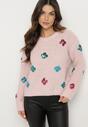 Pulover Roz deschis