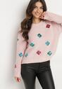 Pulover Roz deschis
