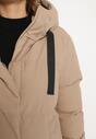 Ciemnobeżowa Kurtka Pikowana z Kapturem Vertigara