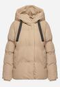 Ciemnobeżowa Kurtka Pikowana z Kapturem Vertigara