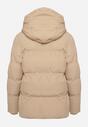 Ciemnobeżowa Kurtka Pikowana z Kapturem Vertigara