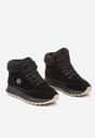 Czarne Sneakersy z Imitacji Zamszu Mocno Ocieplane Futrem Metarilea