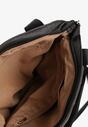 Szara Torebka Shopper z Imitacji Zamszu z Ozdobnym Łańcuszkiem Leannor