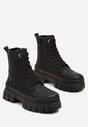Czarne Botki Trapery na Platformie Sassilya