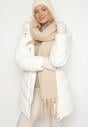 Beżowy Szalik z Ozdobnymi Frędzlami Esariana
