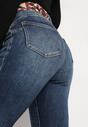 Niebieskie Jeansy Skinny Push Up z Wiązanym Paskiem Senamia