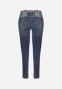 Niebieskie Jeansy Skinny Push Up z Wiązanym Paskiem Senamia