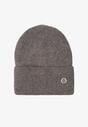 Szara Czapka z Angorą w Stylu Beanie Ozdobiona Aplikacją Delarielis