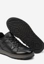 Czarne Płaskie Buty Sportowe Sneakersy z Napisem i Sznurowaniem Adelanise