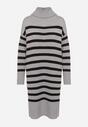 Rochie Gri cu negru