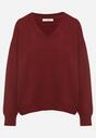 Bordowy Sweter z Bawełną Oversize Yorate