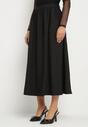 Czarna Rozkloszowana Spódnica z Wiskozą Jenneva