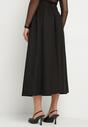 Czarna Rozkloszowana Spódnica z Wiskozą Jenneva