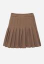Brązowe Wiskozowe Spódnico-Spodenki High Waist z Plisami Annelin