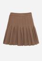 Brązowe Wiskozowe Spódnico-Spodenki High Waist z Plisami Annelin