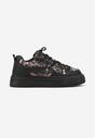 Czarne Sneakersy z Panterkowym Wzorem Calidi