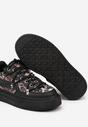 Czarne Sneakersy z Panterkowym Wzorem Calidi