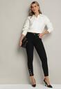 Czarne Jeansy Skinny z Efektem Push Up Ozdobione Guzikami Zolvila