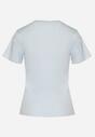 Jasnoniebieski Klasyczny T-shirt z Bawełny Lorali
