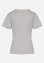 Szary Klasyczny T-shirt z Bawełny Lorali