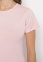 Różowy Klasyczny T-shirt z Bawełny Lorali